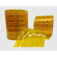Tirai PVC / Plastik  PVC Curtain Tulang 2mm Lebar 20cm Yellow Clear / Kuning Transparan Roll