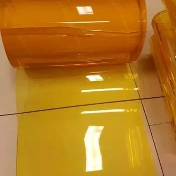 Tirai PVC / Plastik Curtain Strip Lebar 30cm Orange Clear
